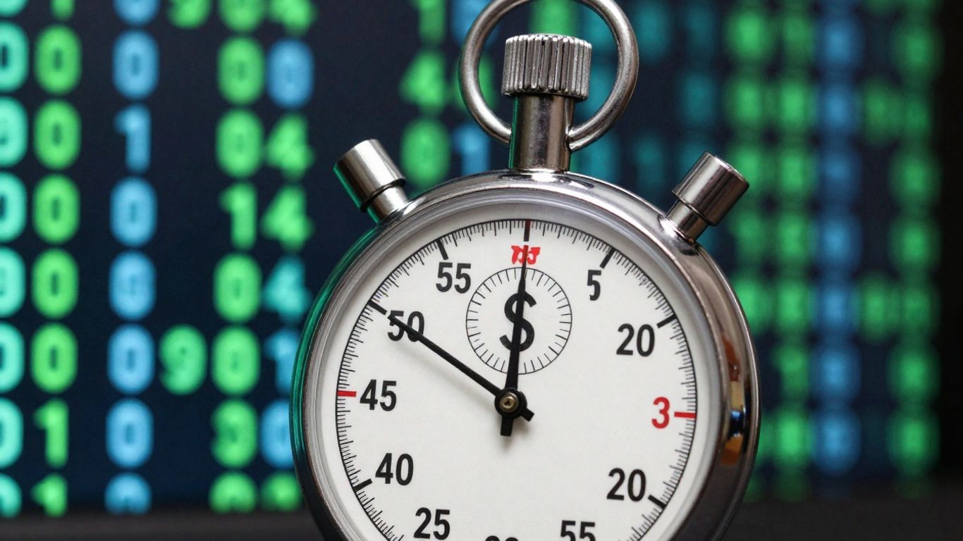 Stopwatch with dollar sign, indicating speed and marketing ROI.